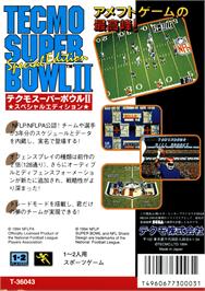 Box back cover for Tecmo Super Bowl II: Special Edition on the Sega Genesis.