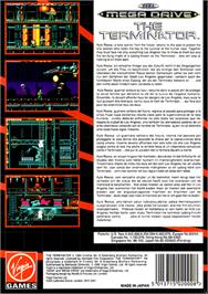 Box back cover for Terminator, The on the Sega Genesis.