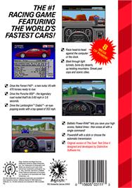 Box back cover for Test Drive II - The Duel on the Sega Genesis.