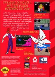 Box back cover for Tick, The on the Sega Genesis.