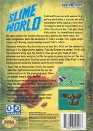 Box back cover for Todd's Adventures in Slime World on the Sega Genesis.