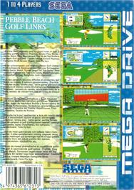 Box back cover for True Golf Classics: Pebble Beach Golf Links on the Sega Genesis.