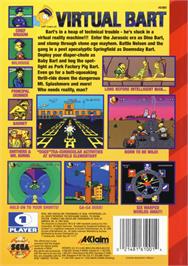 Box back cover for Virtual Bart on the Sega Genesis.