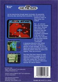 Box back cover for Volfied on the Sega Genesis.
