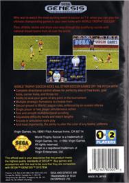 Box back cover for World Trophy Soccer on the Sega Genesis.