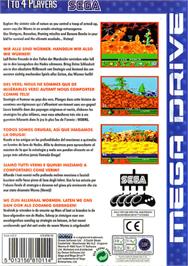 Box back cover for Worms on the Sega Genesis.