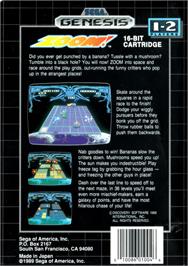 Box back cover for Zoom! on the Sega Genesis.