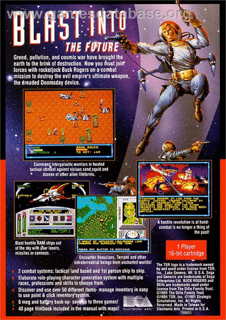Buck Rogers: Countdown to Doomsday - Sega Genesis - Artwork - Box Back