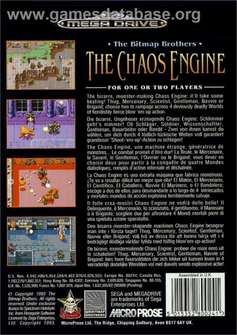 Chaos Engine, The - Sega Genesis - Artwork - Box Back