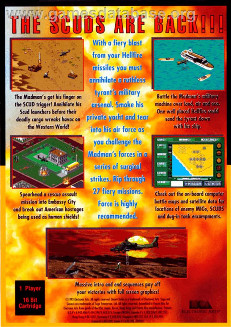 Desert Strike: Return to the Gulf - Sega Genesis - Artwork - Box Back