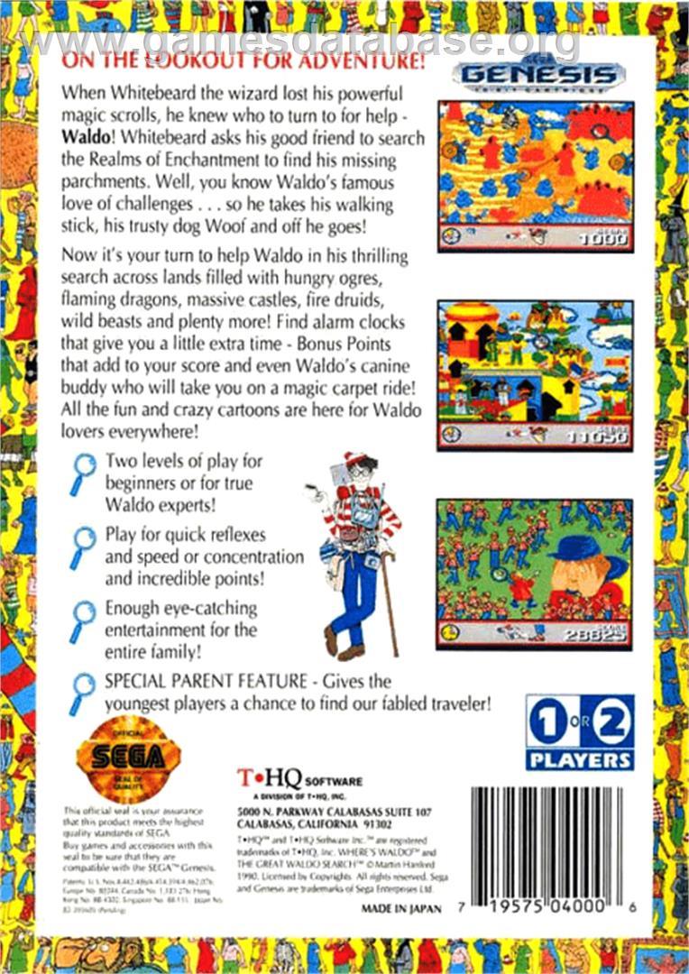 Great Waldo Search, The - Sega Genesis - Artwork - Box Back