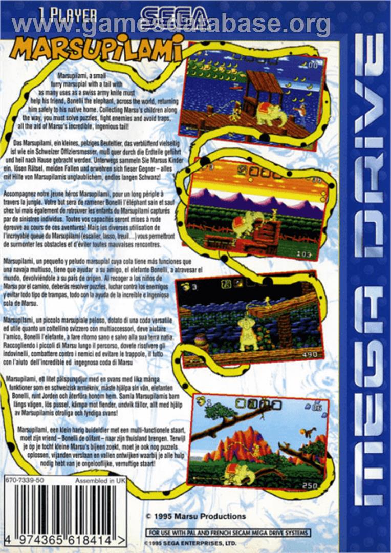 Marsupilami - Sega Genesis - Artwork - Box Back