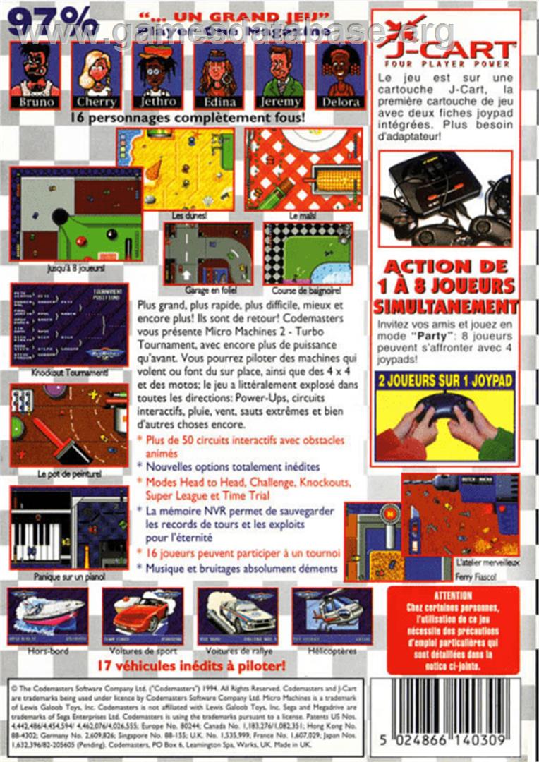 Micro Machines 2: Turbo Tournament - Sega Genesis - Artwork - Box Back