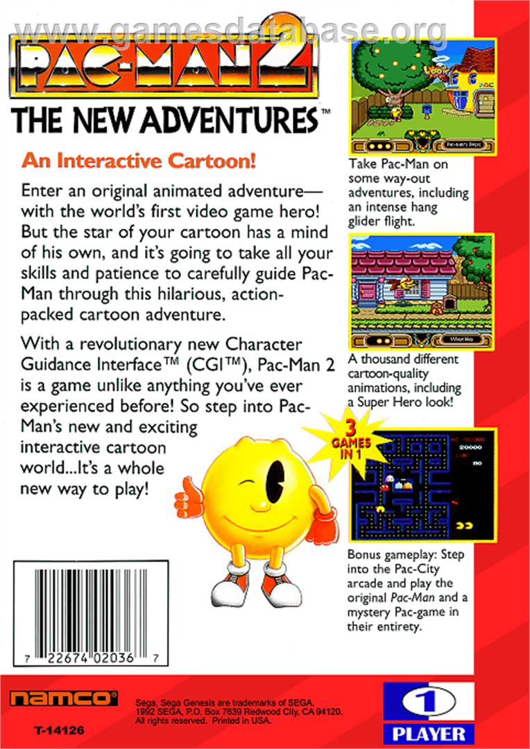 Pac-Man 2: The New Adventures - Sega Genesis - Artwork - Box Back