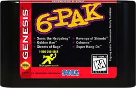 Cartridge artwork for 6-PAK on the Sega Genesis.