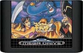 Cartridge artwork for Aladdin on the Sega Genesis.