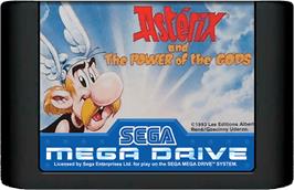 Cartridge artwork for Asterix and the Power of the Gods on the Sega Genesis.