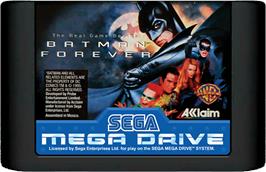 Cartridge artwork for Batman Forever on the Sega Genesis.