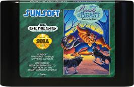 Cartridge artwork for Beauty and the Beast: Roar of the Beast on the Sega Genesis.