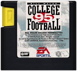 Cartridge artwork for Bill Walsh College Football 95 on the Sega Genesis.