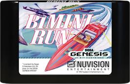 Cartridge artwork for Bimini Run on the Sega Genesis.