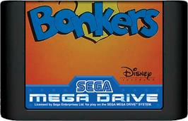 Cartridge artwork for Bonkers on the Sega Genesis.