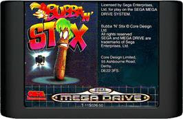 Cartridge artwork for Bubba 'n' Stix on the Sega Genesis.