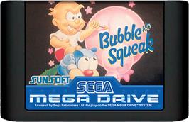 Cartridge artwork for Bubble and Squeak on the Sega Genesis.