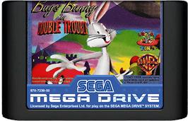 Cartridge artwork for Bugs Bunny in Double Trouble on the Sega Genesis.
