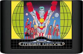 Cartridge artwork for Captain Planet and the Planeteers on the Sega Genesis.