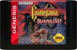 Cartridge artwork for Castlevania Bloodlines on the Sega Genesis.