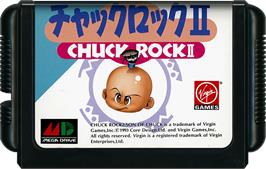 Cartridge artwork for Chuck Rock 2: Son of Chuck on the Sega Genesis.