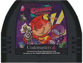 Cartridge artwork for Cosmic Spacehead on the Sega Genesis.