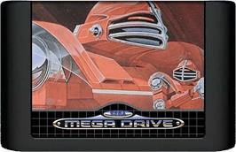 Cartridge artwork for Cyberball on the Sega Genesis.