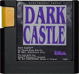Cartridge artwork for Dark Castle on the Sega Genesis.