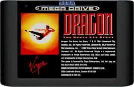 Cartridge artwork for Dragon: The Bruce Lee Story on the Sega Genesis.