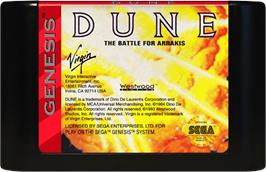 Cartridge artwork for Dune - The Battle for Arrakis on the Sega Genesis.