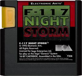 Cartridge artwork for F-117 Night Storm on the Sega Genesis.