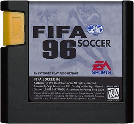 Cartridge artwork for FIFA 96 on the Sega Genesis.