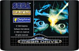 Cartridge artwork for Flashback on the Sega Genesis.