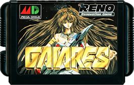 Cartridge artwork for Gaiares on the Sega Genesis.