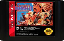 Cartridge artwork for Genghis Khan 2: Clan of the Grey Wolf on the Sega Genesis.
