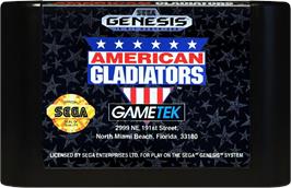 Cartridge artwork for Global Gladiators on the Sega Genesis.