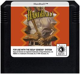 Cartridge artwork for HardBall on the Sega Genesis.