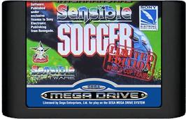 Cartridge artwork for International Sensible Soccer on the Sega Genesis.