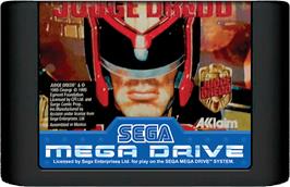 Cartridge artwork for Judge Dredd on the Sega Genesis.