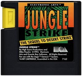 Cartridge artwork for Jungle Strike on the Sega Genesis.