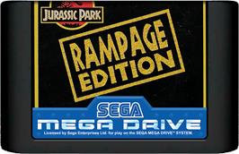 Cartridge artwork for Jurassic Park - Rampage Edition on the Sega Genesis.