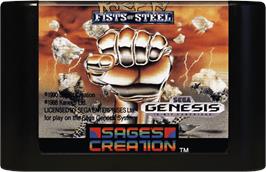 Cartridge artwork for Ka•Ge•Ki: Fists of Steel on the Sega Genesis.
