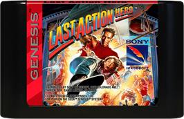 Cartridge artwork for Last Action Hero on the Sega Genesis.